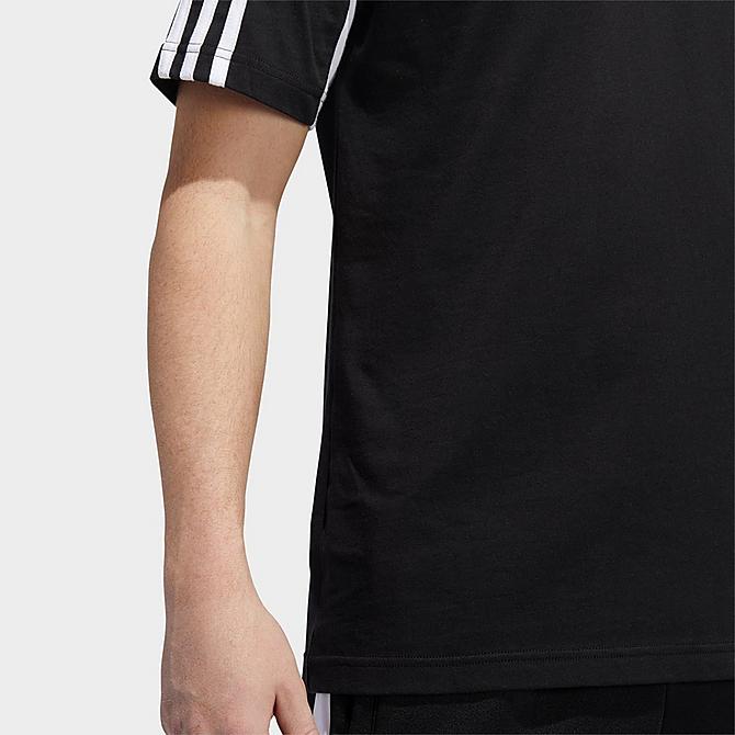 On Model 6 view of Men's adidas Classics Colorblocked T-Shirt in Black/White Click to zoom