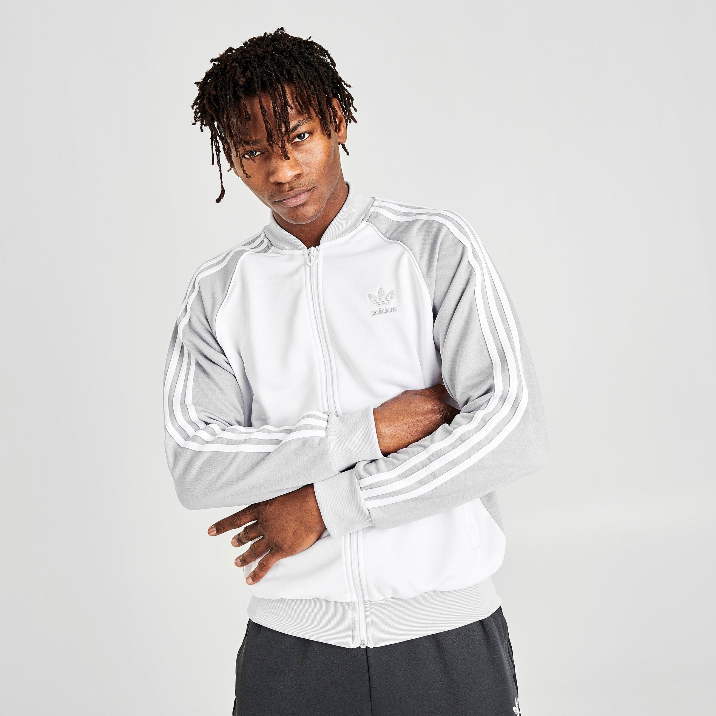 white adidas track jacket mens