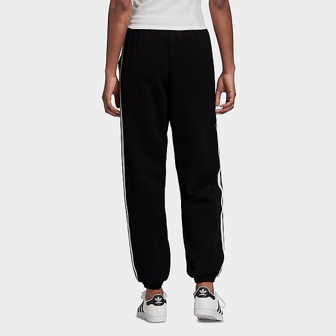 Back Left view of Women's adidas Originals Regular Jogger Pants in Black/White Click to zoom