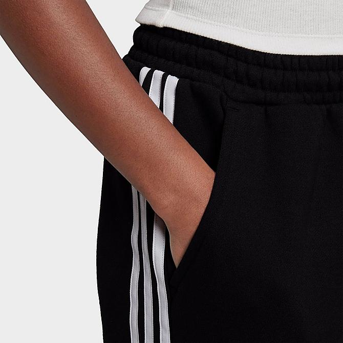 Back Right view of Women's adidas Originals Regular Jogger Pants in Black/White Click to zoom