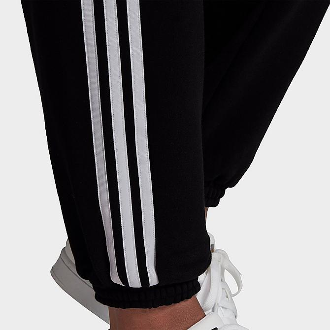 On Model 6 view of Women's adidas Originals Regular Jogger Pants in Black/White Click to zoom