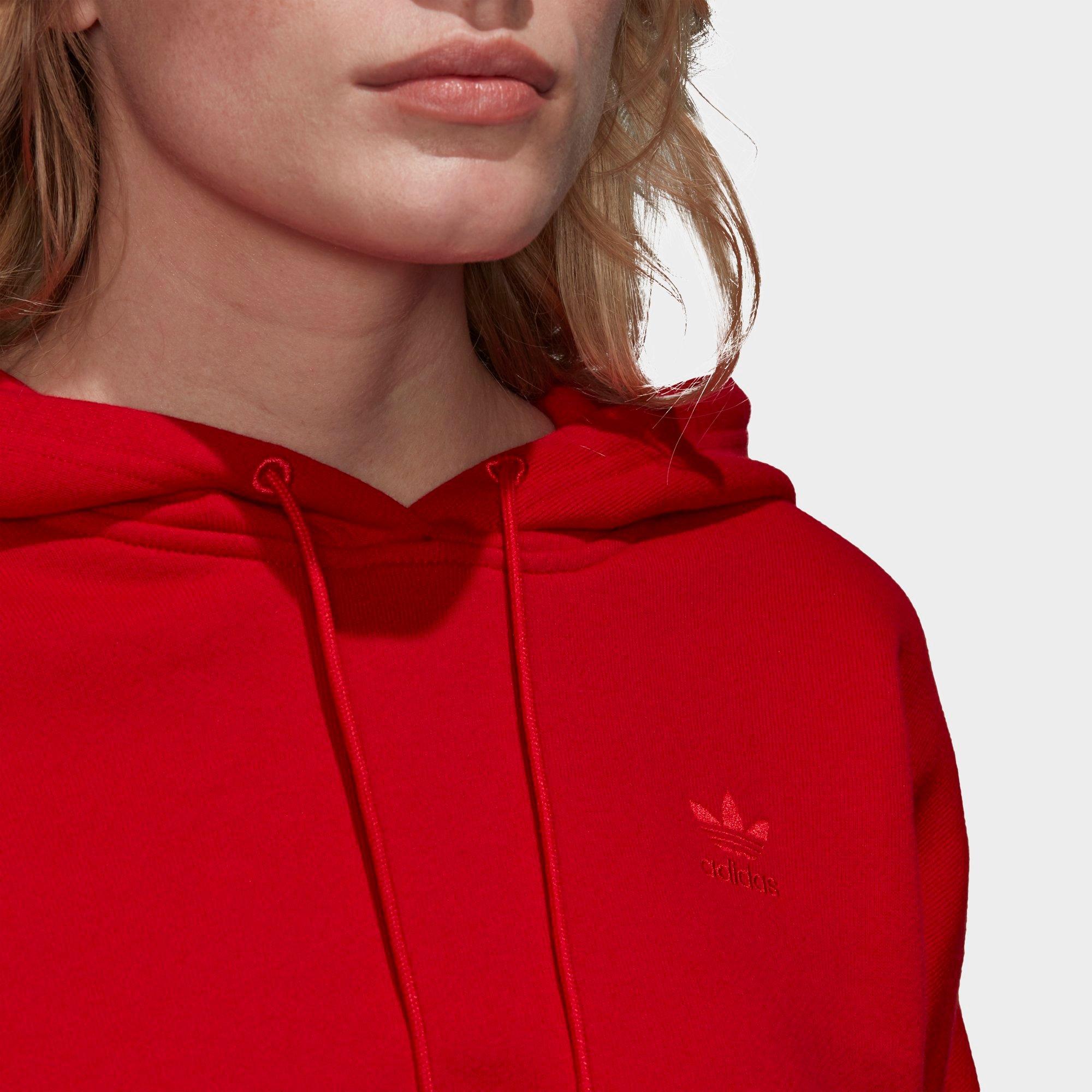 adidas originals trefoil crop hoodie