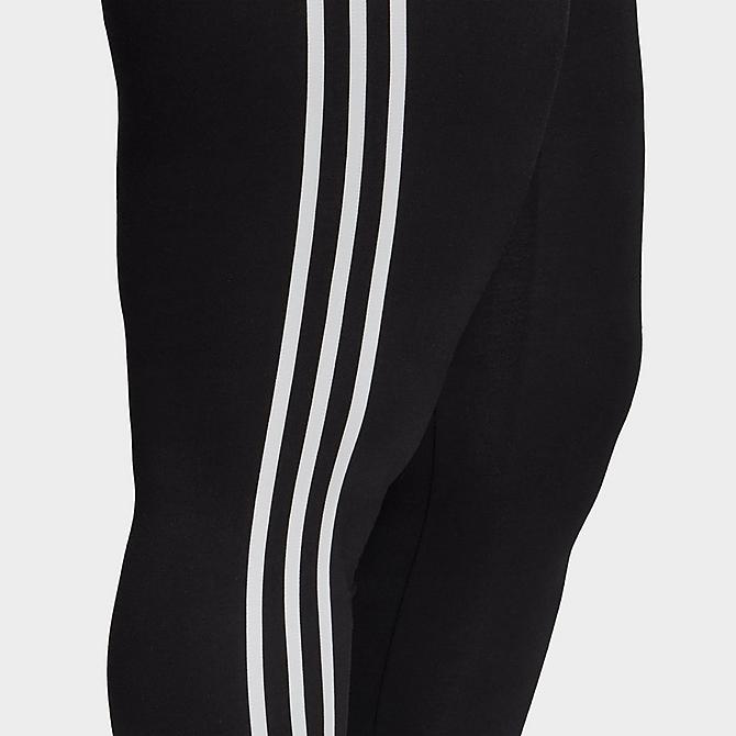 On Model 6 view of Women's adidas Originals 3-Stripes Leggings (Plus Size) in Black/White Click to zoom