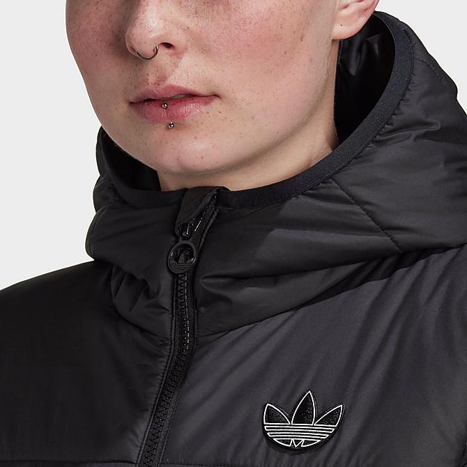 Back Left view of Women's adidas Originals Puffer Jacket in Black Click to zoom