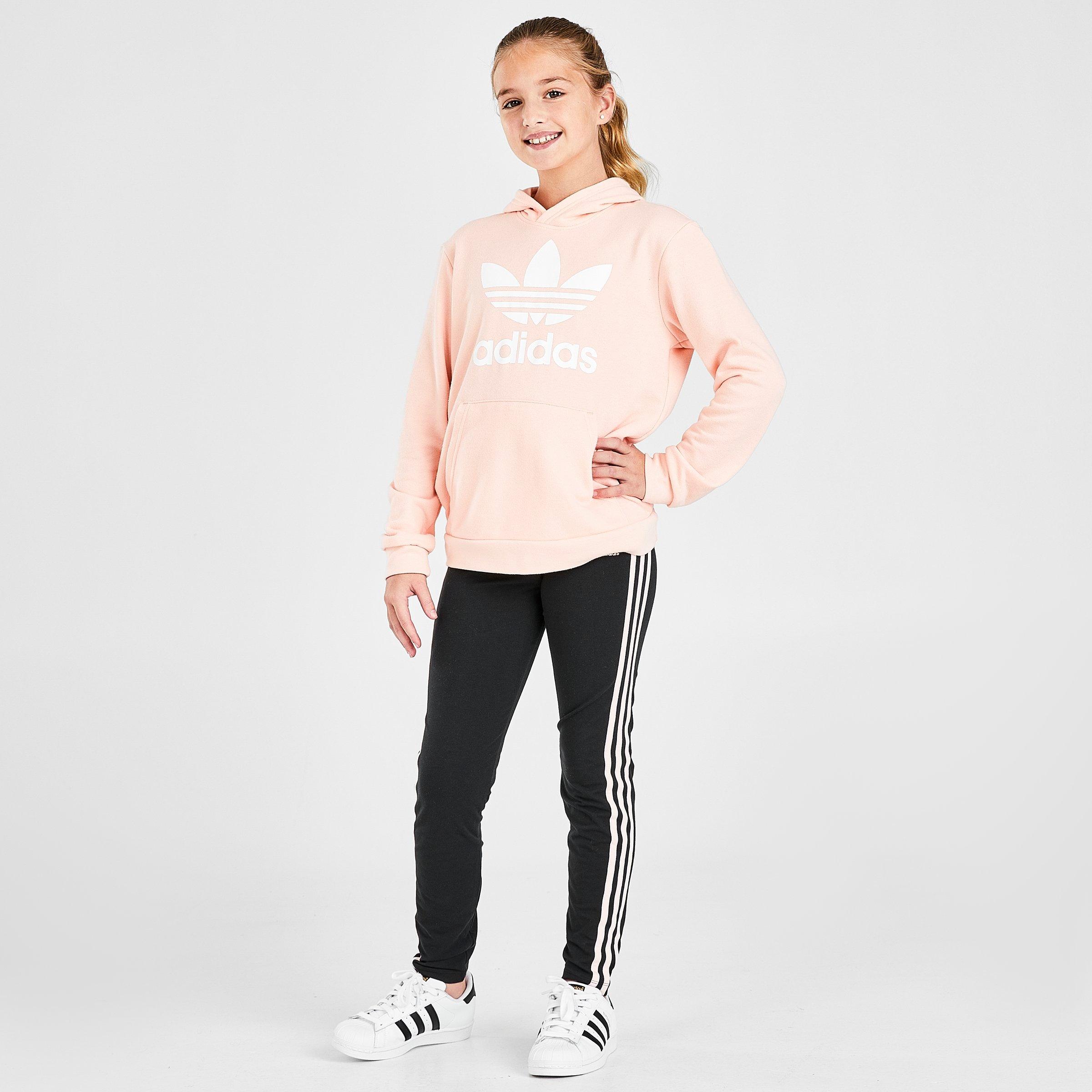 girls adidas trefoil hoodie