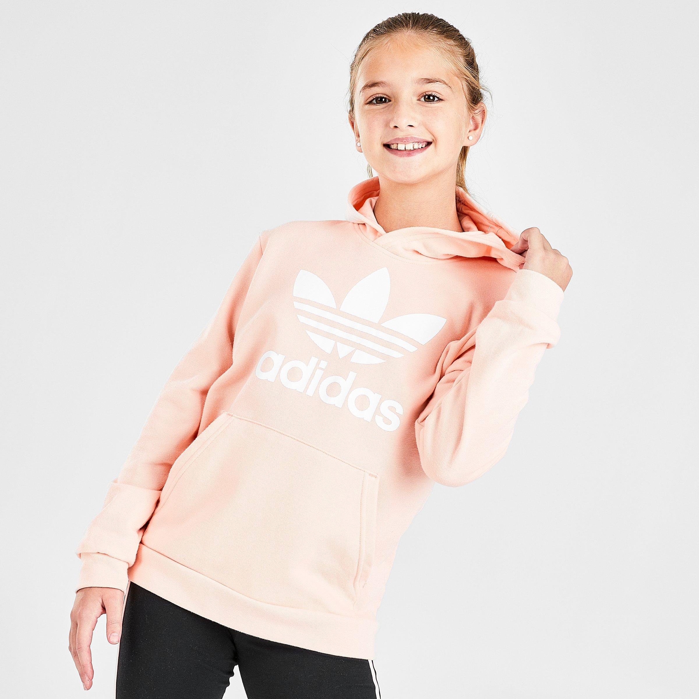 girls adidas trefoil hoodie