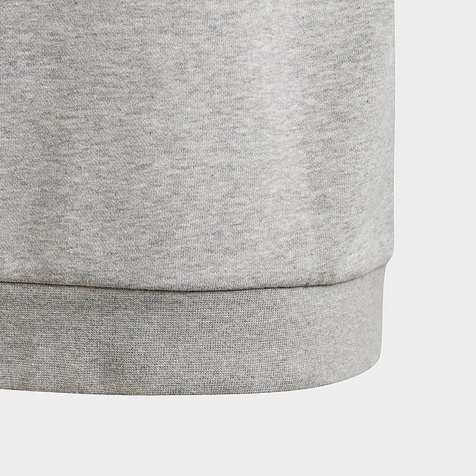 On Model 6 view of Kids' adidas Originals Trefoil Pullover Hoodie in Medium Grey Heather/White Click to zoom