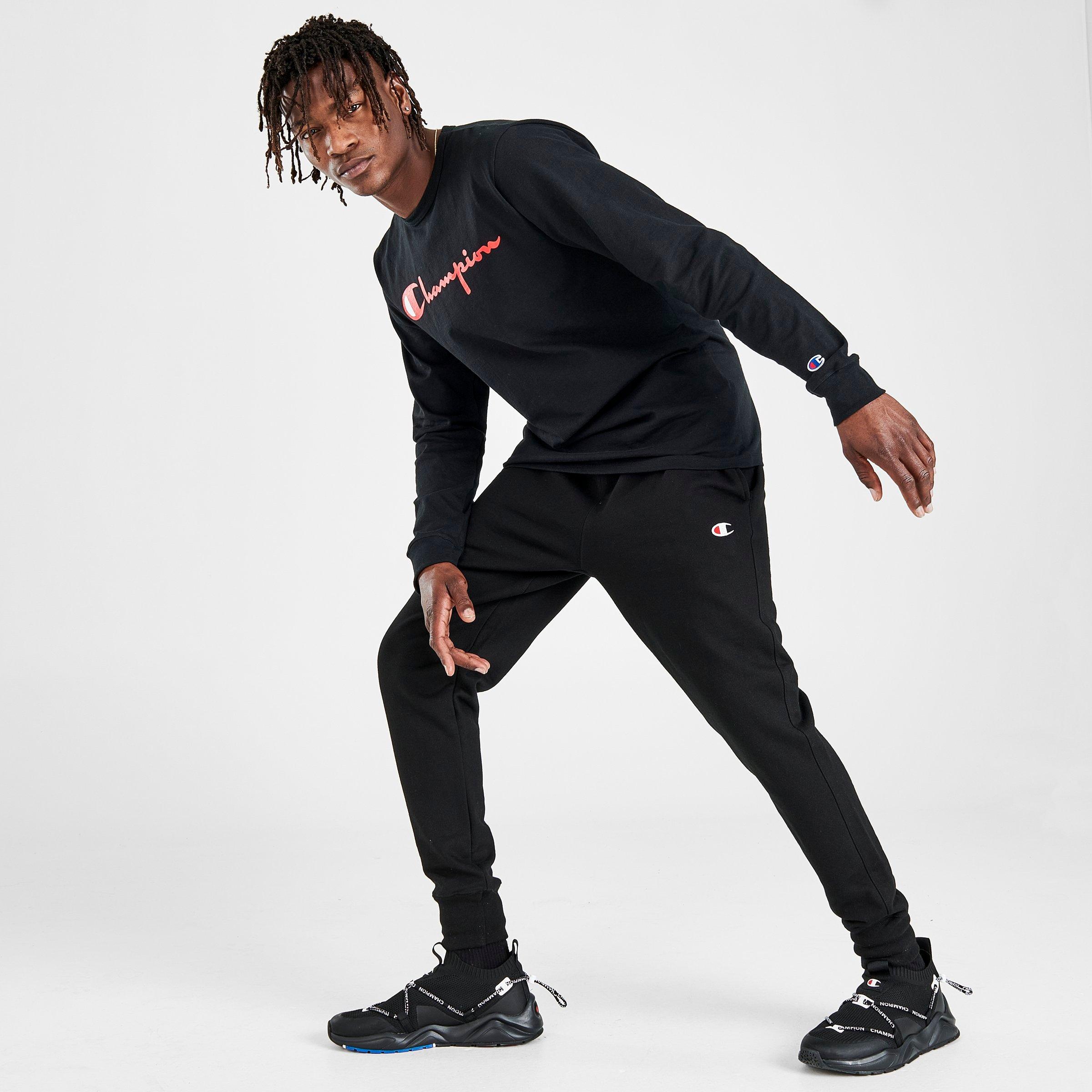 champion black joggers mens