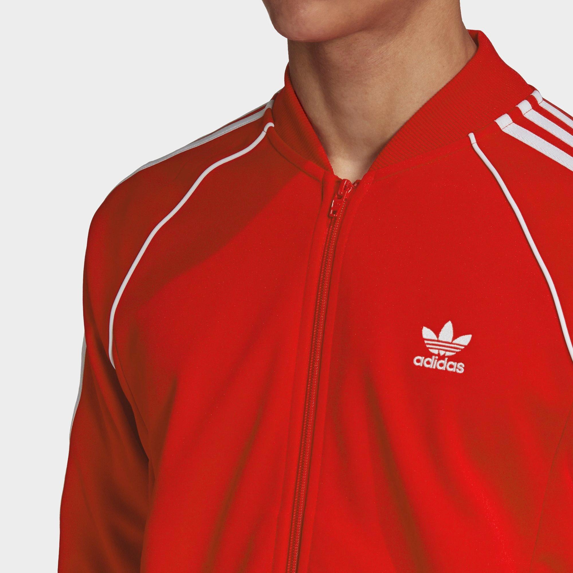 adidas sst track jacket red