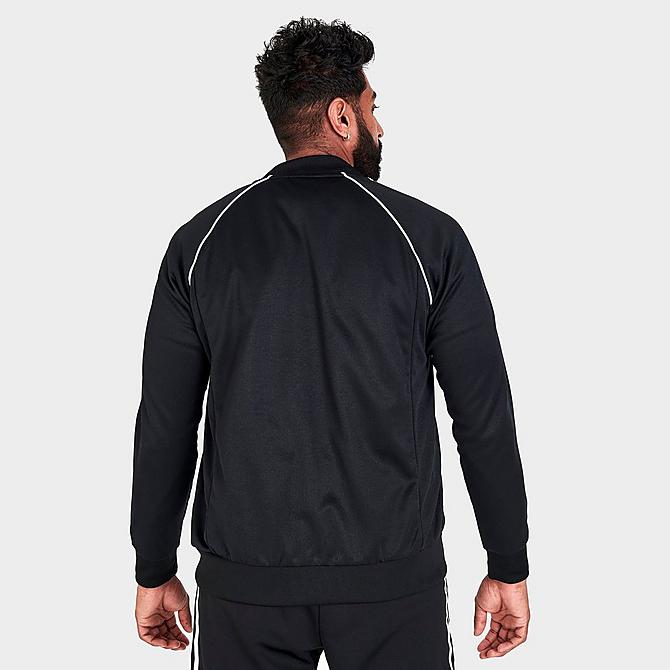 Back Right view of Men's adidas Classics Adicolor Primeblue SST Track Jacket in Black/White Click to zoom