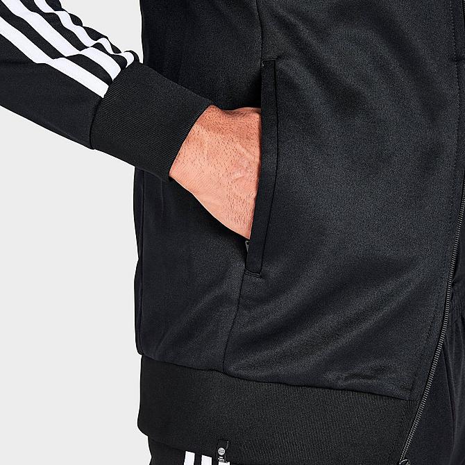 On Model 6 view of Men's adidas Classics Adicolor Primeblue SST Track Jacket in Black/White Click to zoom