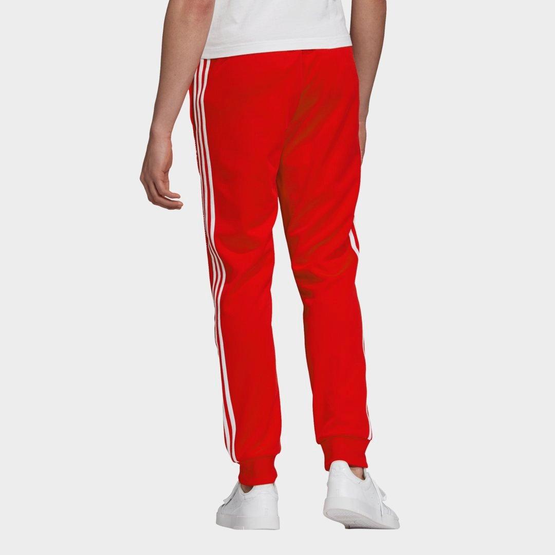 adidas sst track pants mens red