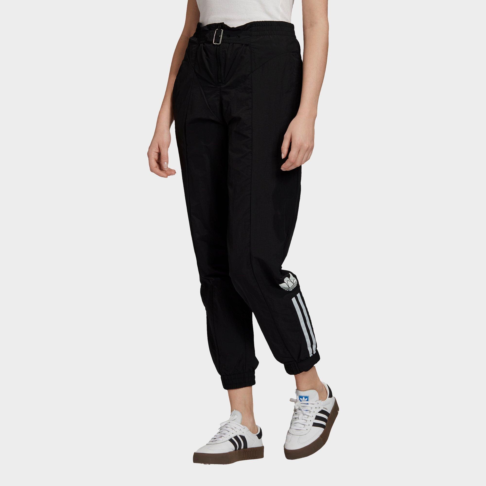 black nylon joggers womens