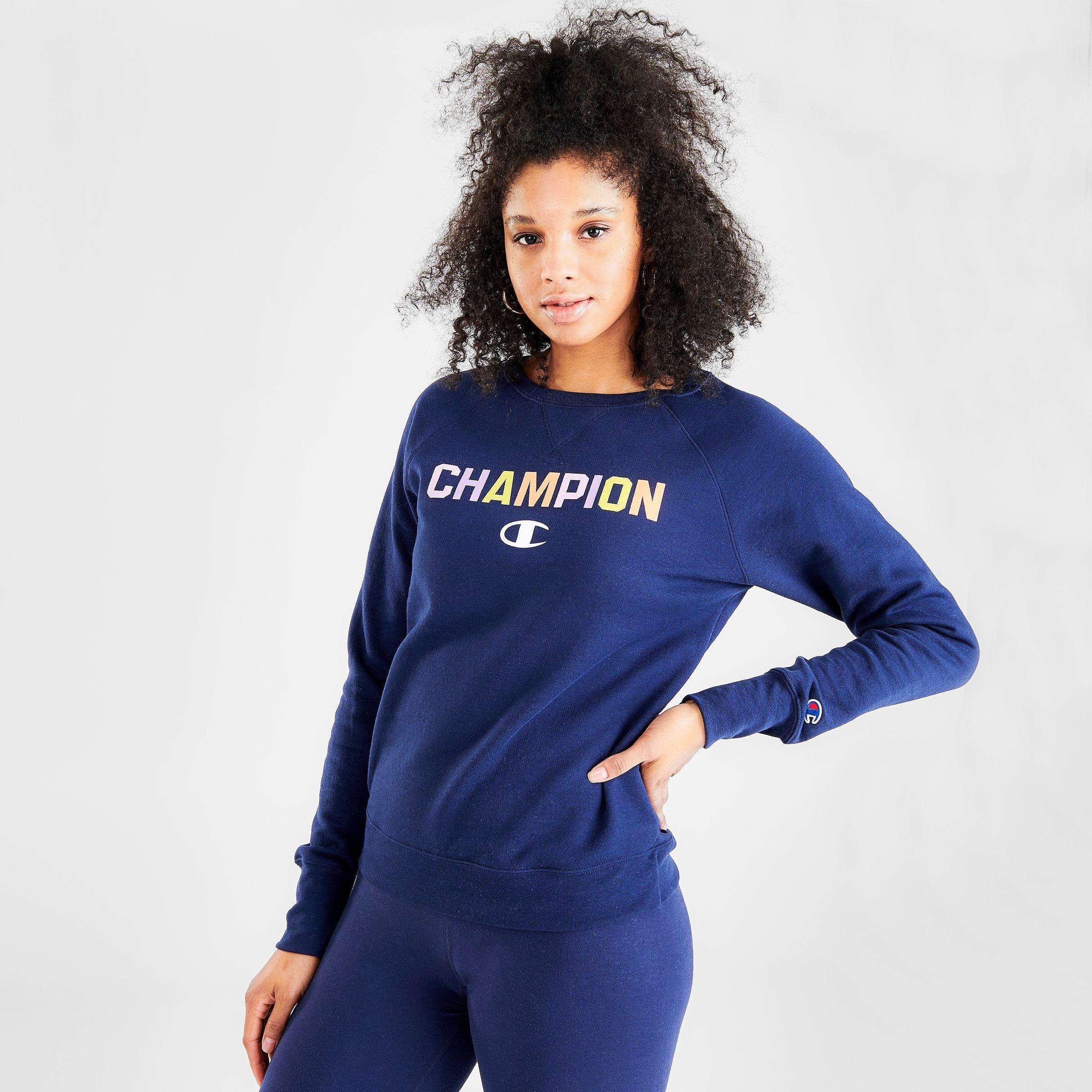 champion rainbow logo hoodie