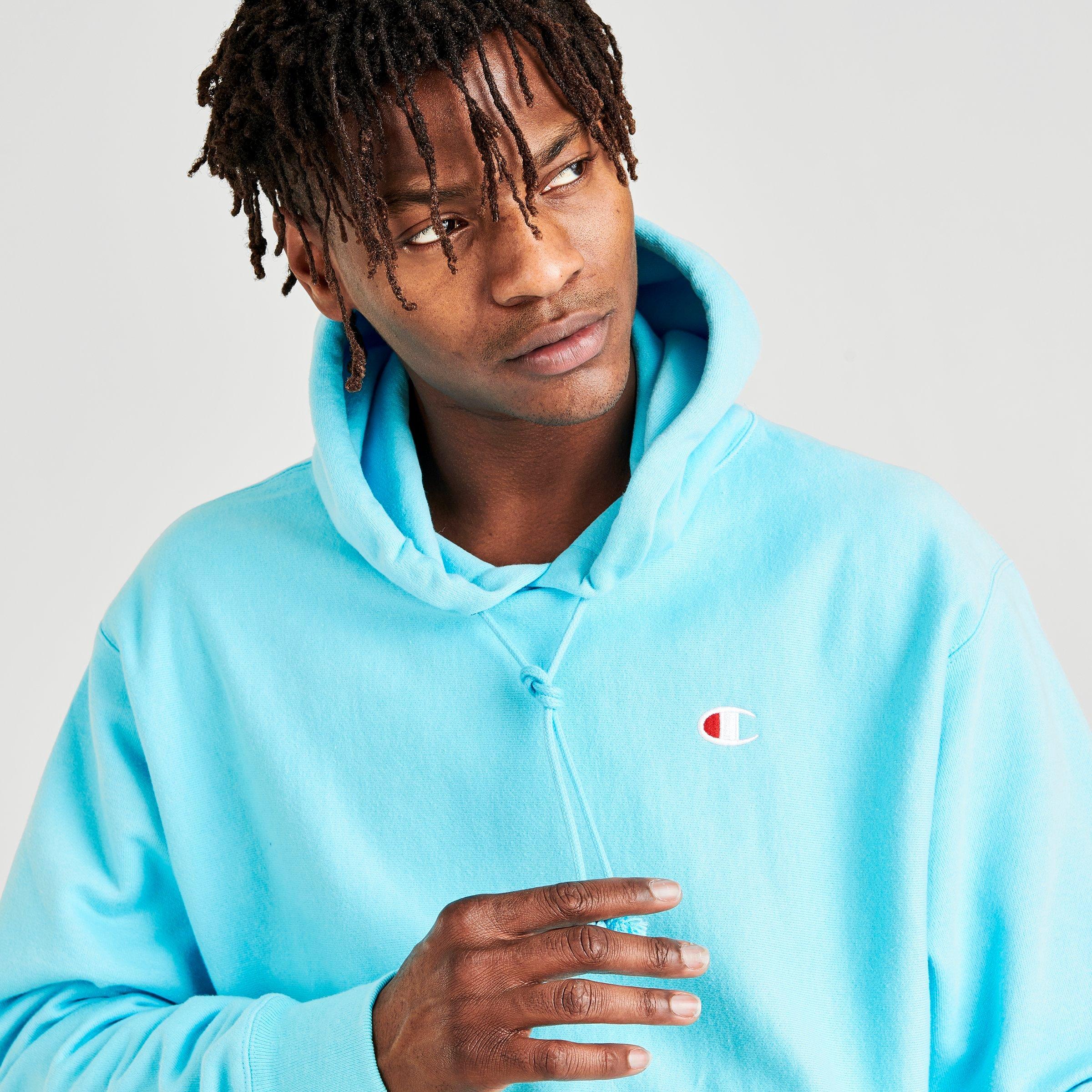 turquoise champion hoodie mens