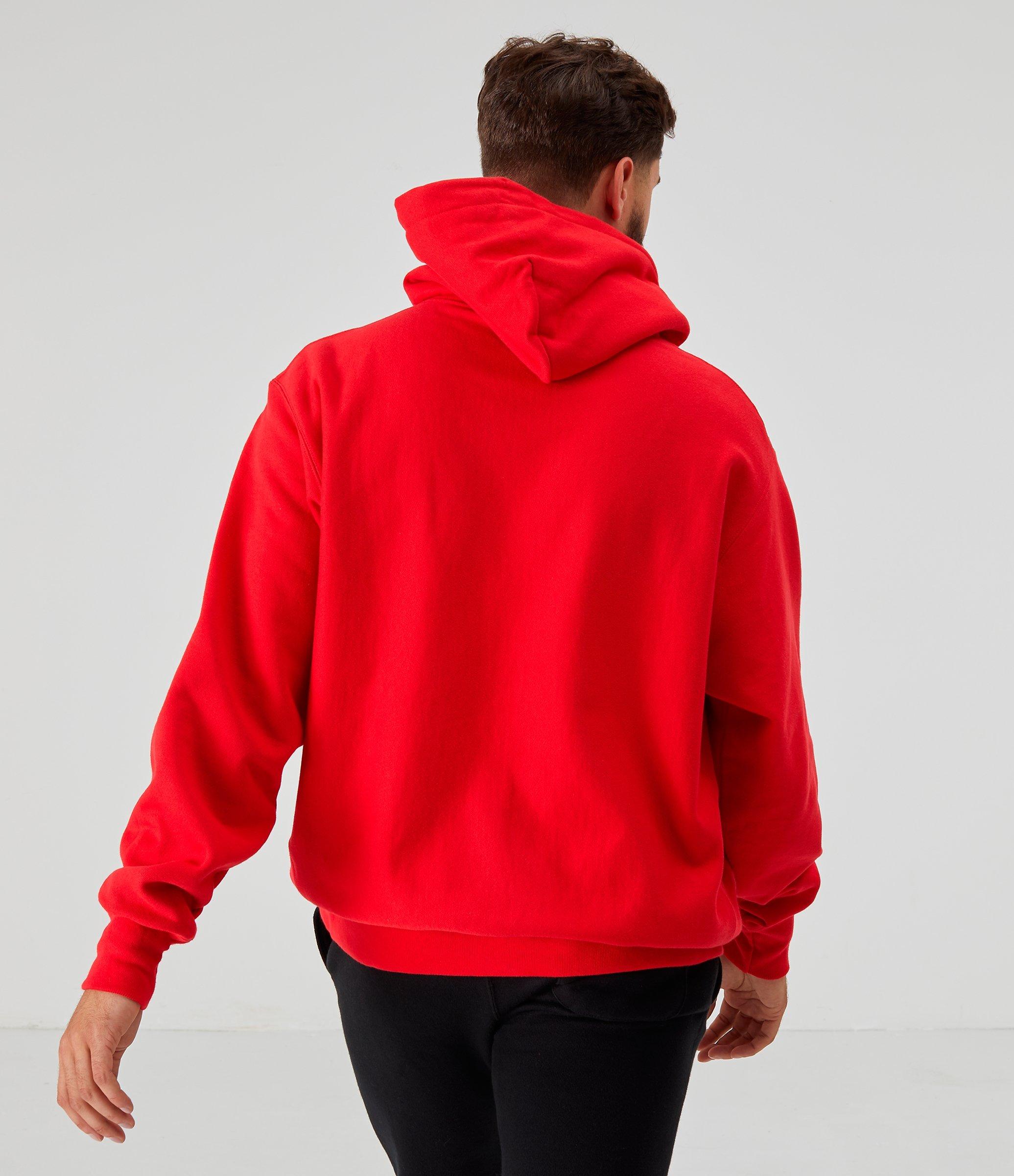 men's champion red hoodie