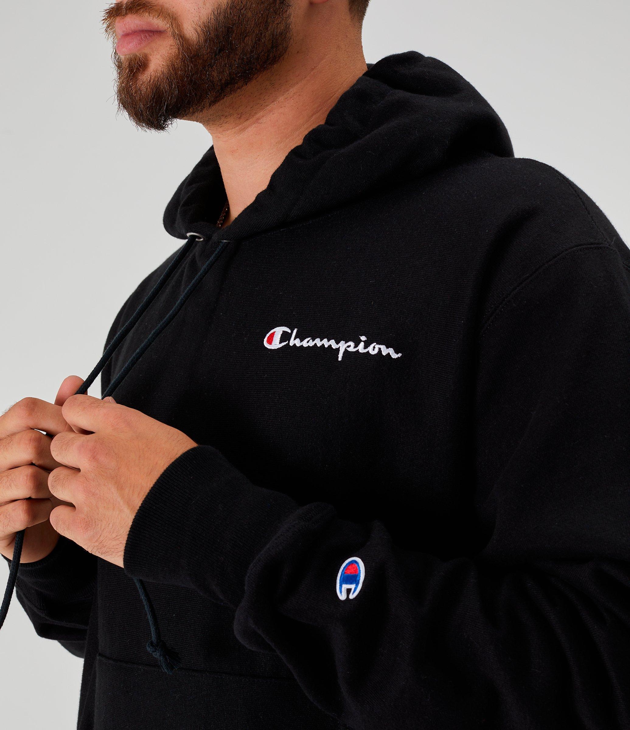 mens champion logo hoodie