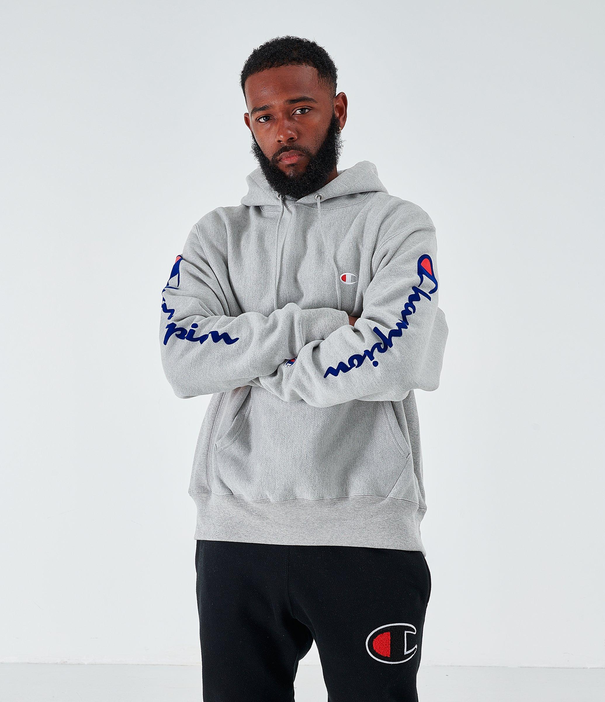 mens champion grey hoodie