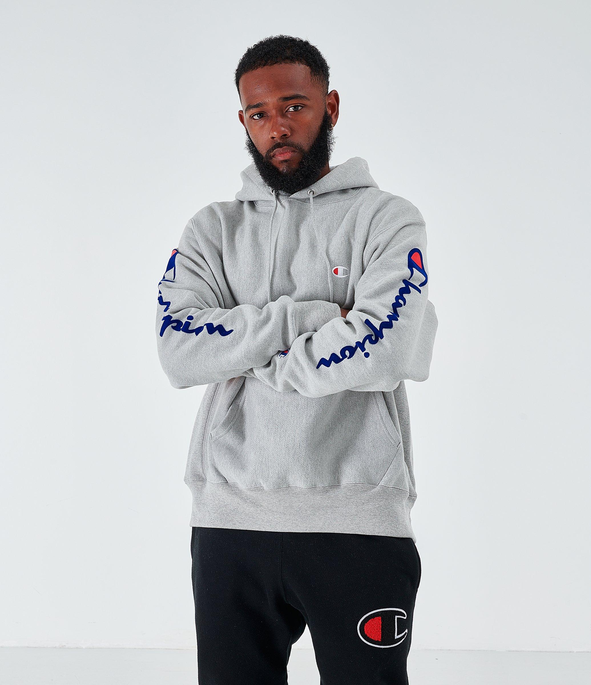 champion script hoodie mens