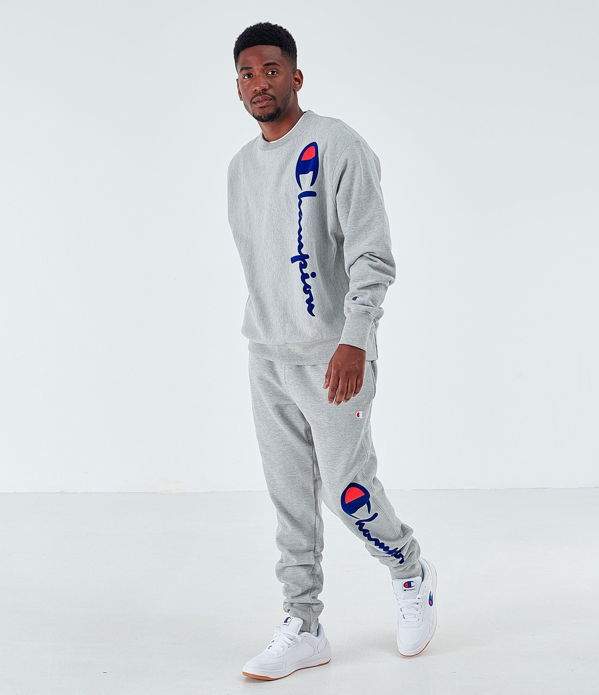 champion reverse weave logo crew neck sweatshirt