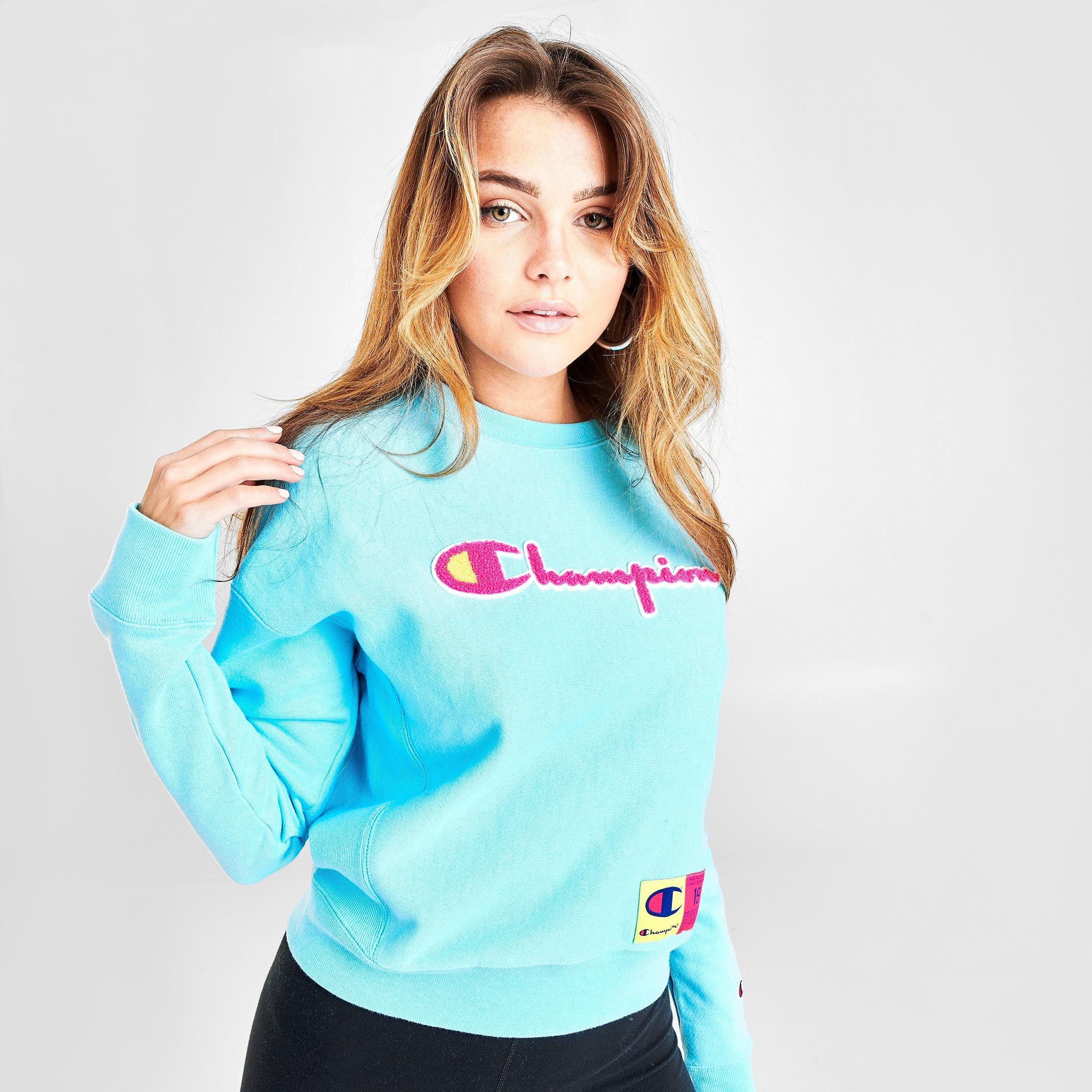 champion crewneck teal