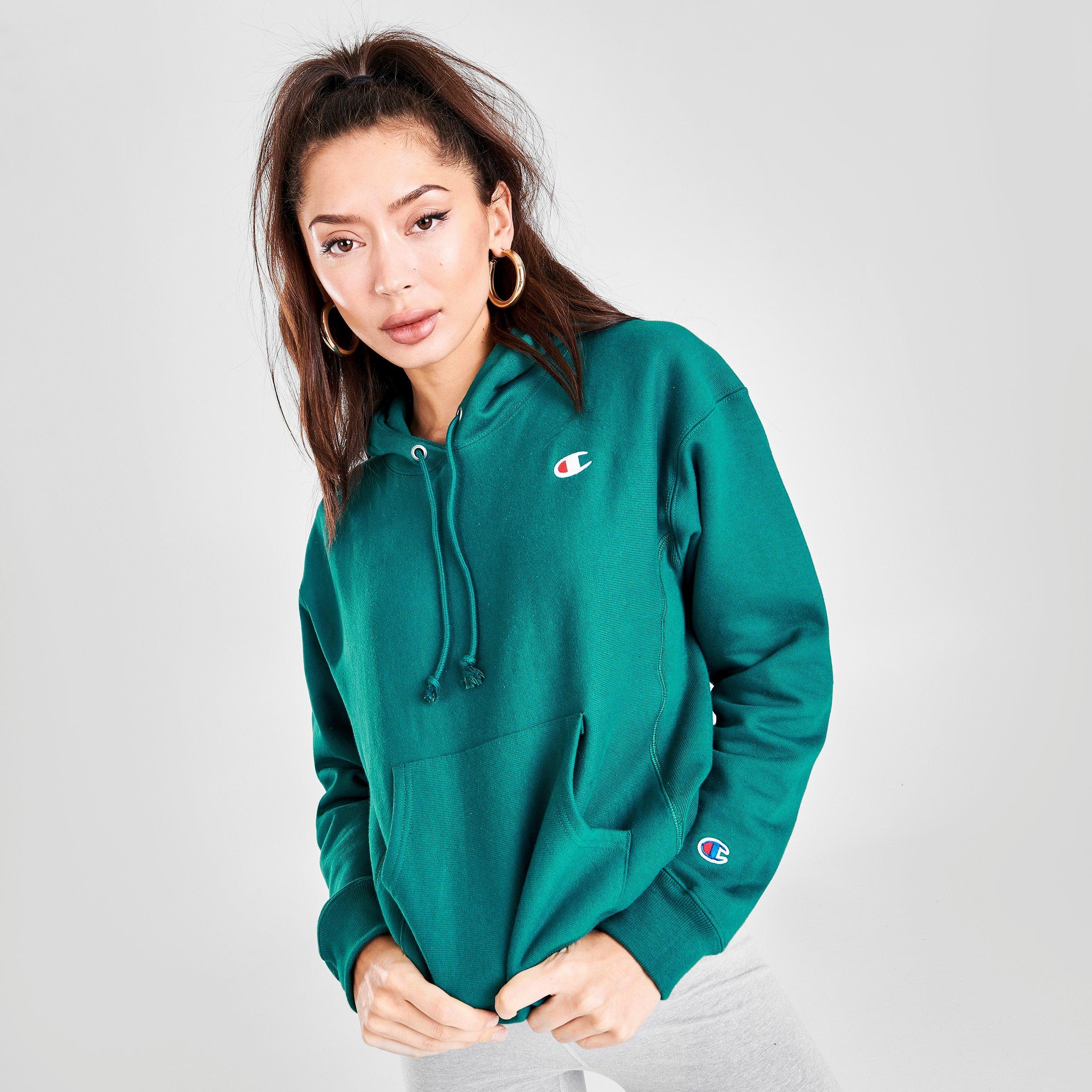 champion green hoodie women's