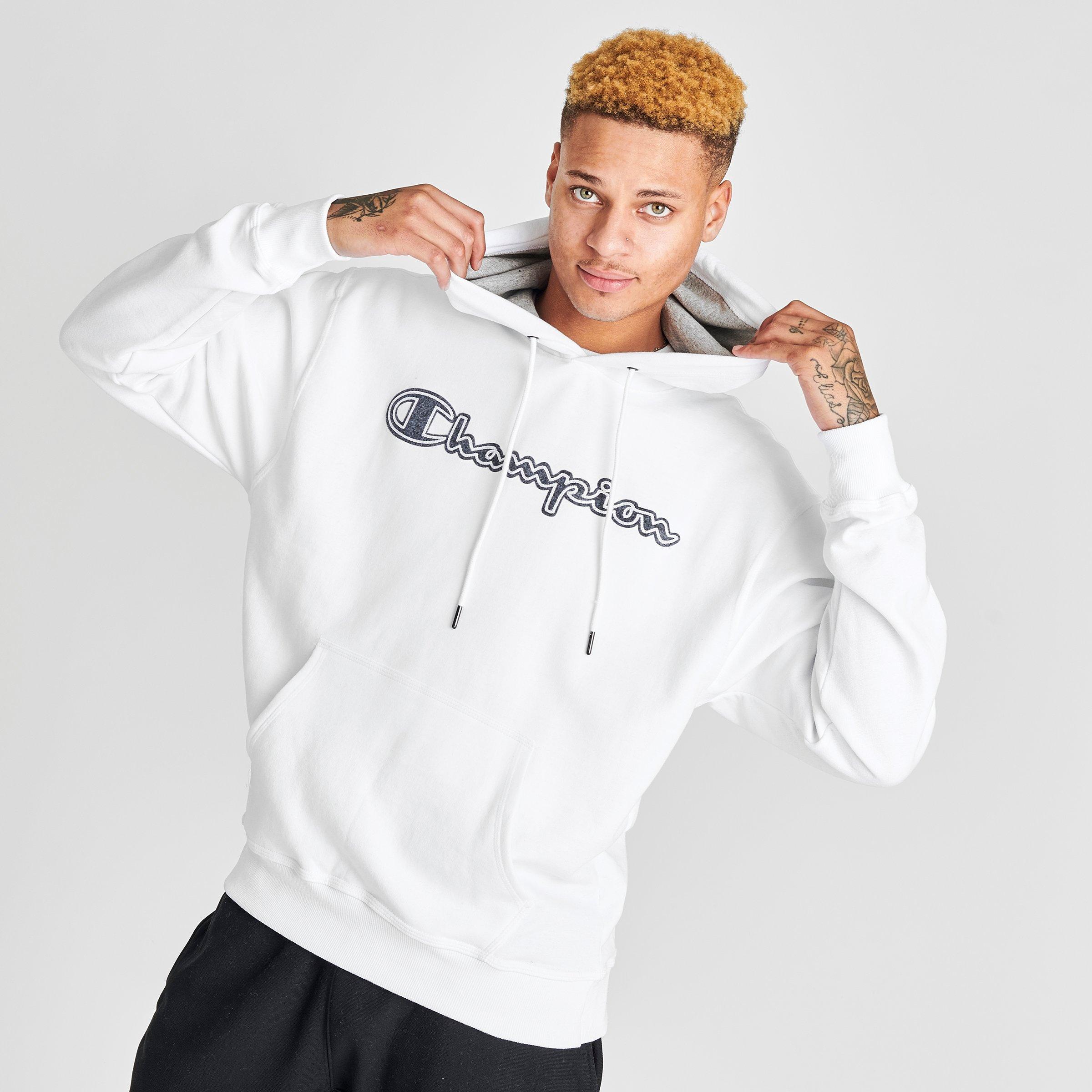 champion men's script logo powerblend hoodie