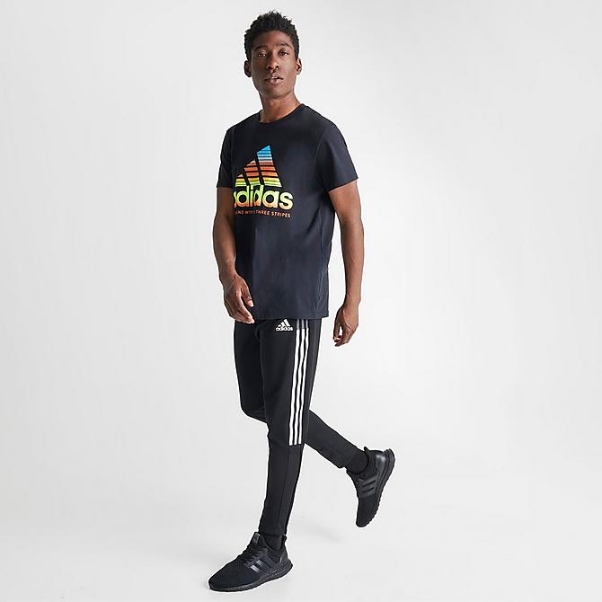Front Three Quarter view of Men's adidas Tiro 21 Track Pants in Black Click to zoom