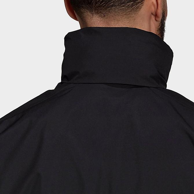 On Model 5 view of Men's adidas Terrex Multi RAIN.RDY Primegreen Two-Layer Rain Jacket in Black Click to zoom