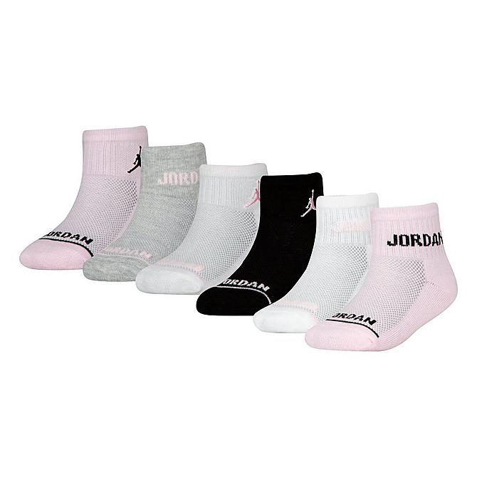 Jordan Girls Cushioned Ankle Socks in Black/Pink/Grey/Pink Foam Size 9-11 Knit Finish Line Girls Clothing Underwear Socks 6-Pack 