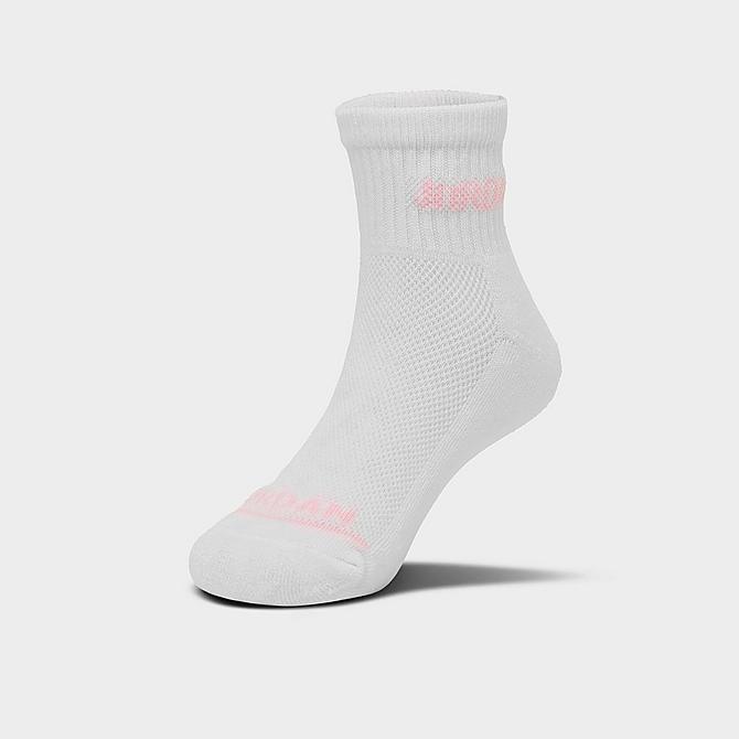 Alternate view of Girls' Jordan Cushioned Ankle Socks (6-Pack) in Pink Foam/White/Grey Click to zoom