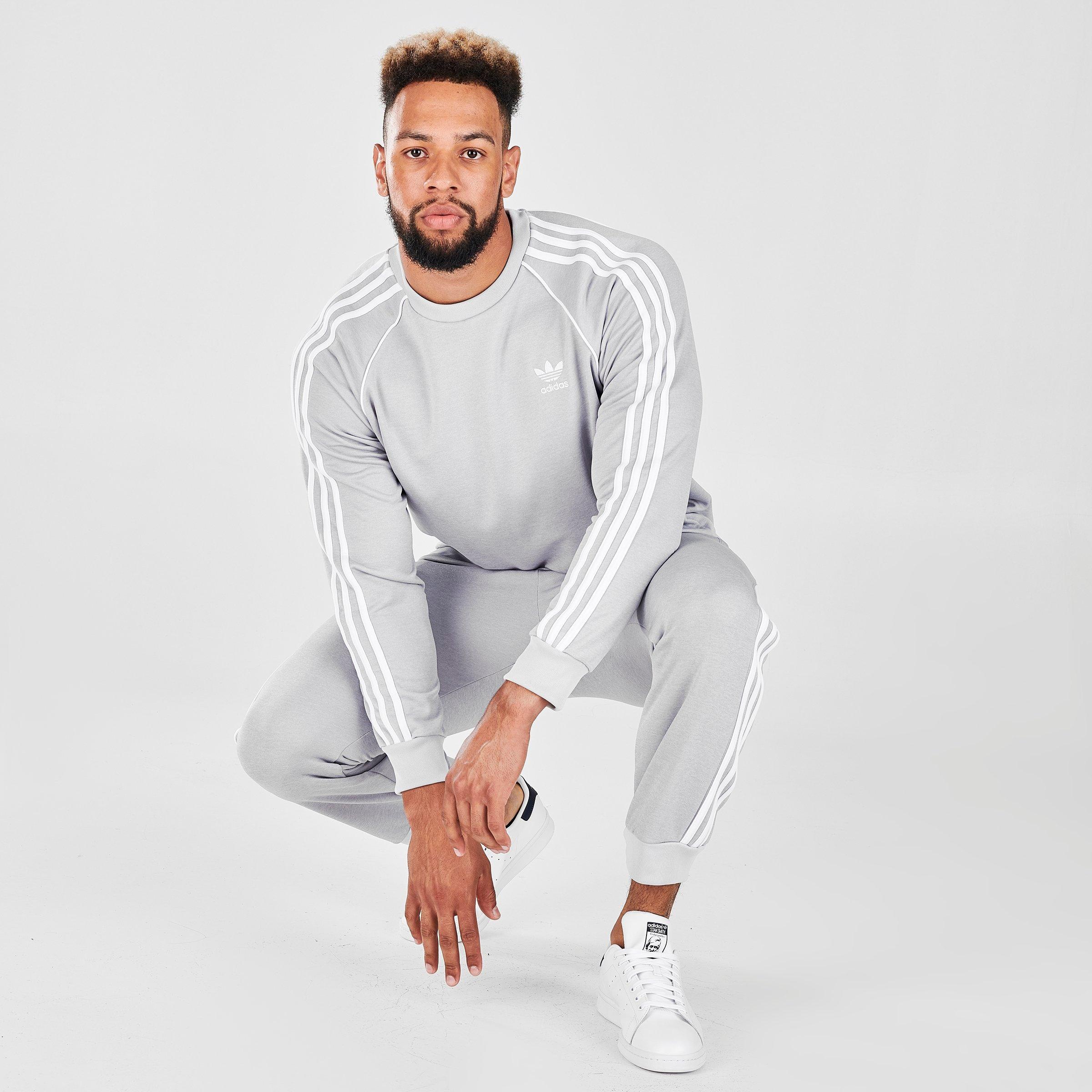 white adidas crew sweatshirt