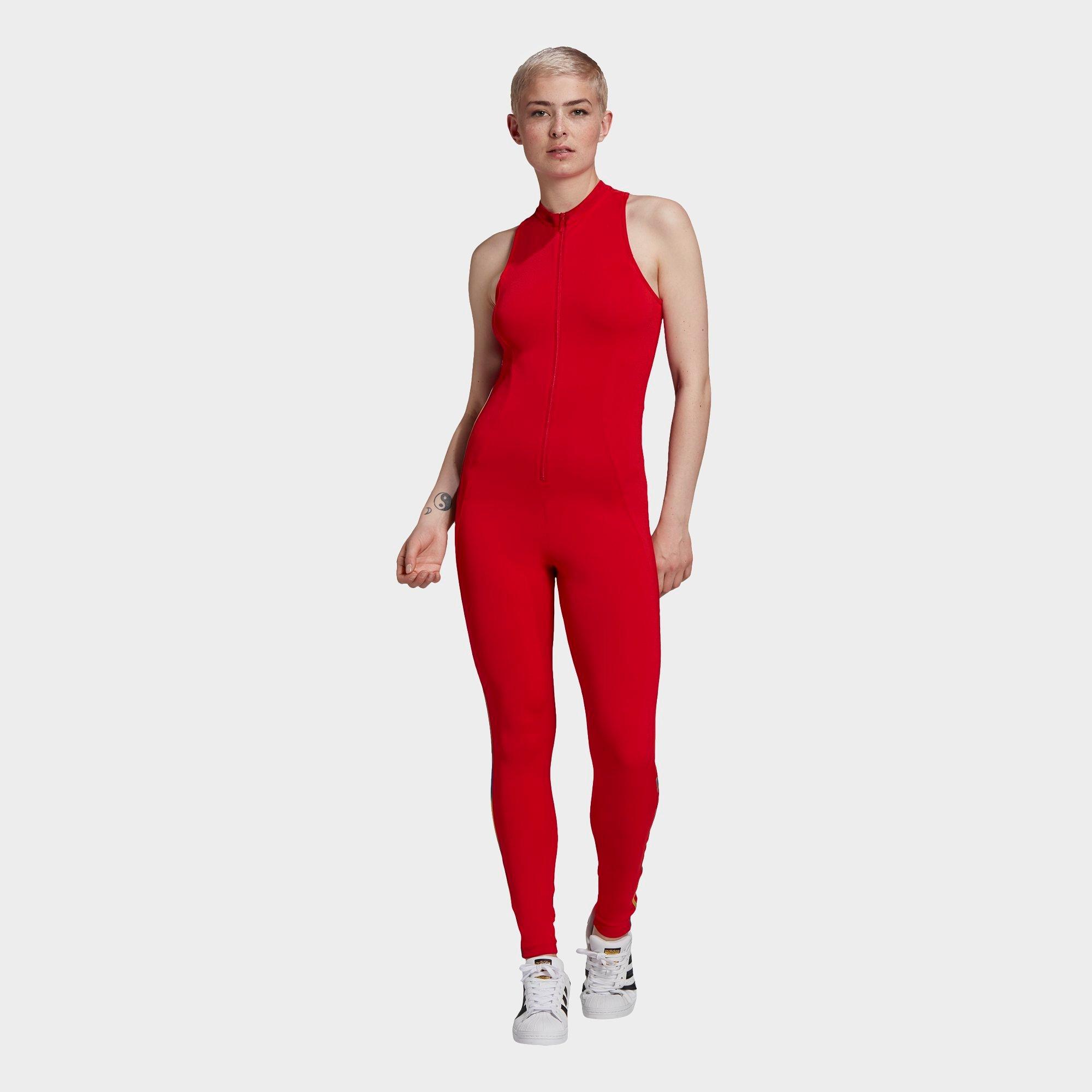red adidas jumpsuit womens