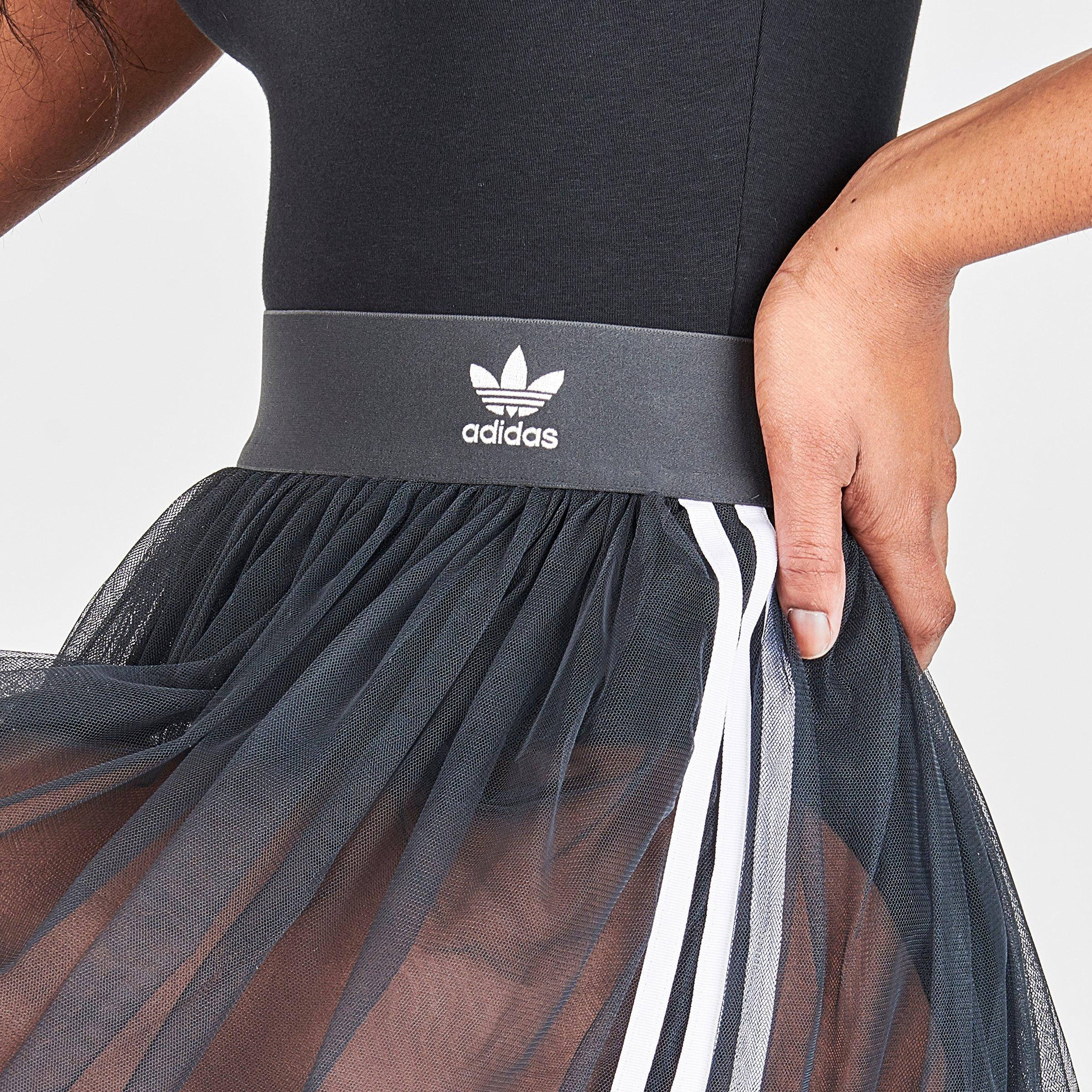 black adidas tulle skirt