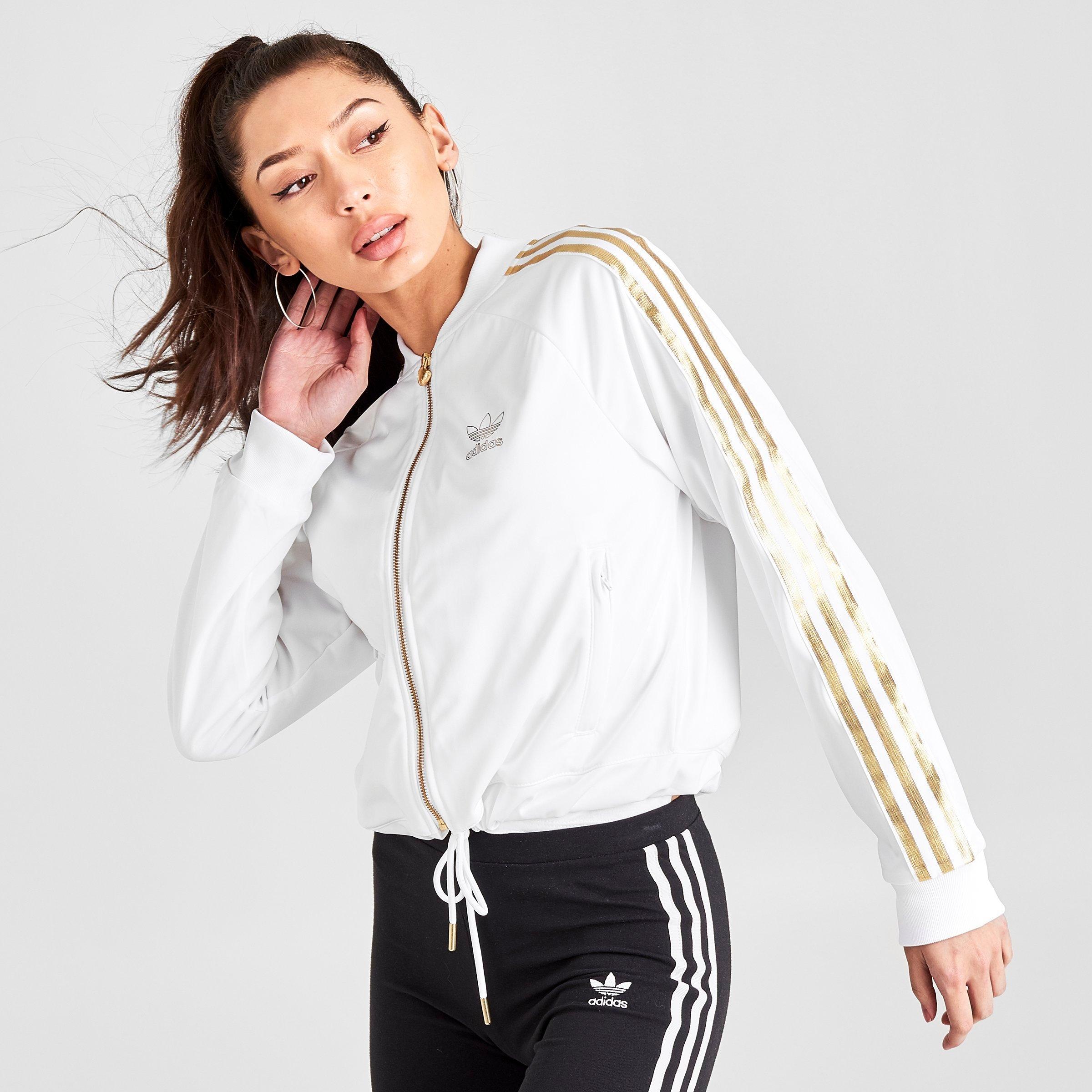 white and gold adidas hoodie