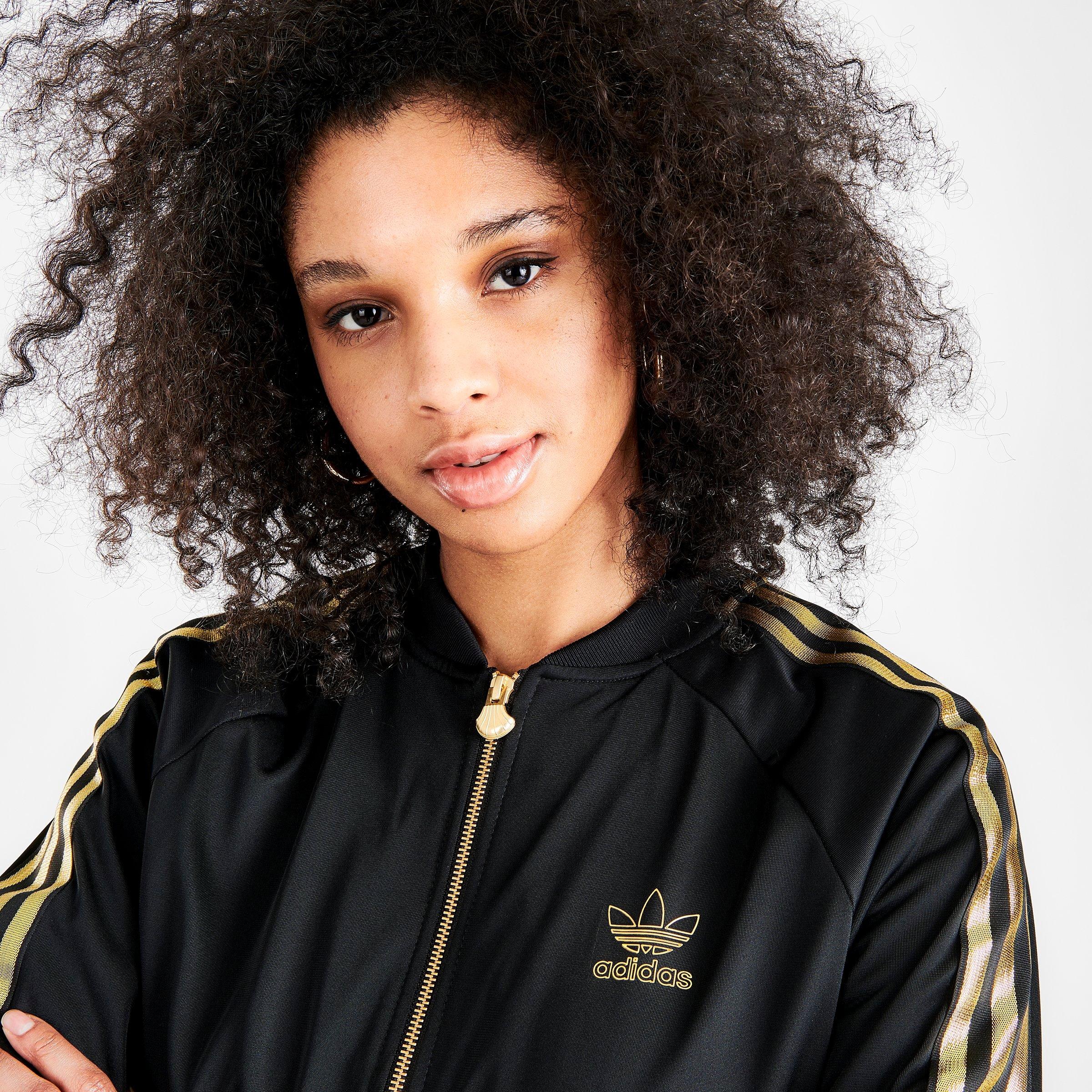 gold stripe adidas jacket