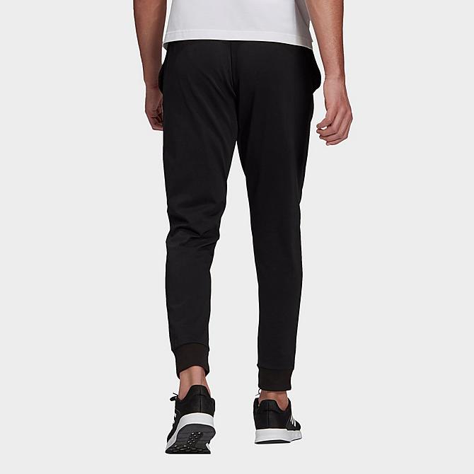 Back Left view of Men's adidas Essentials Single Jersey Jogger Pants in Black Click to zoom