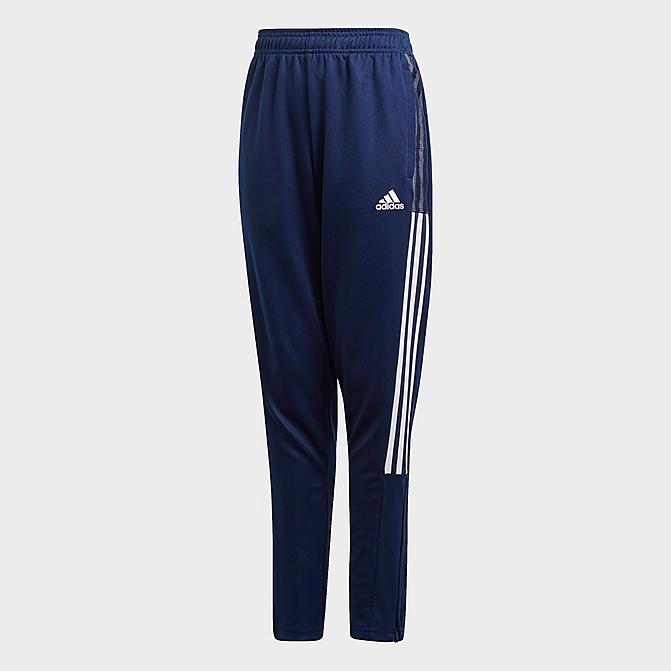 Front view of Boys' adidas Tiro 21 Track Pants in Blue Click to zoom