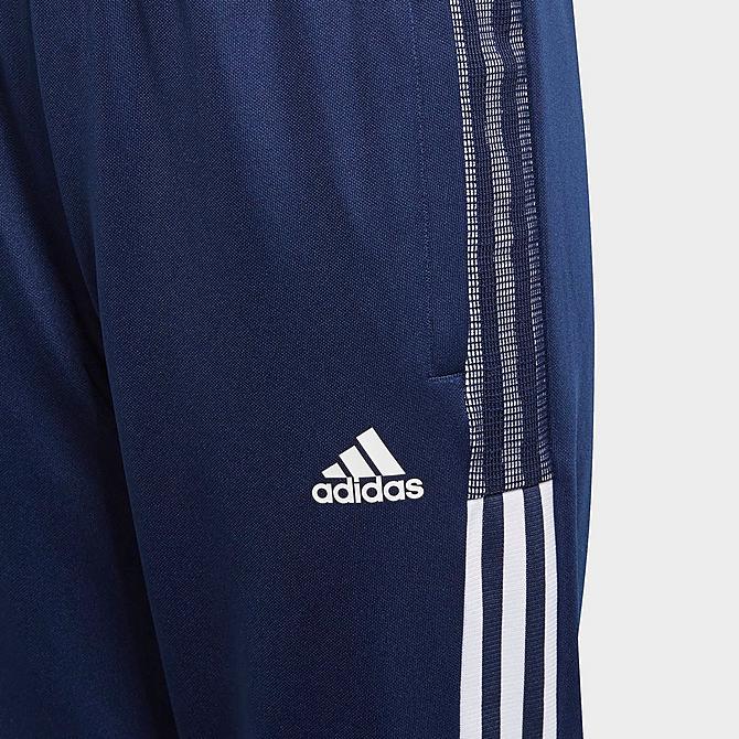 Back Right view of Boys' adidas Tiro 21 Track Pants in Blue Click to zoom