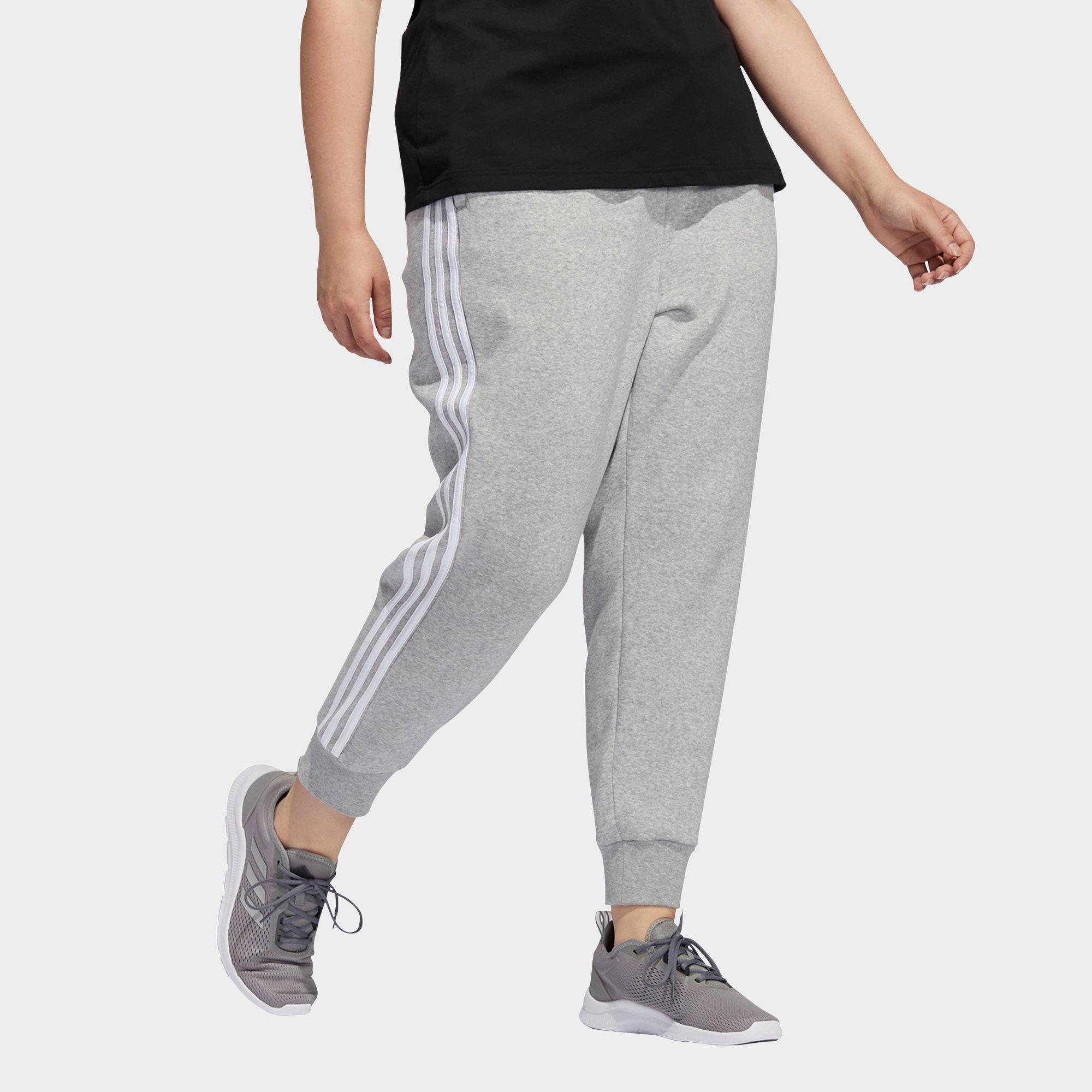 women's adidas fleece striped jogger pants