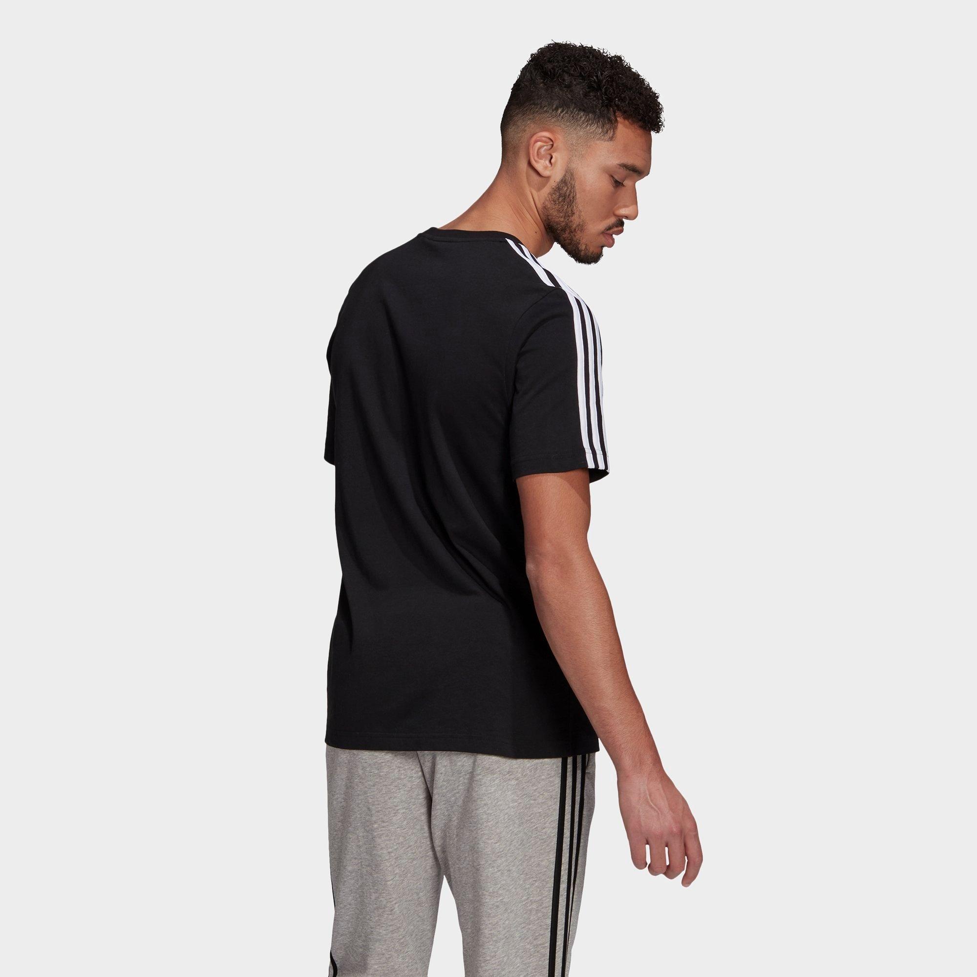 adidas mens essentials 3 stripes tee