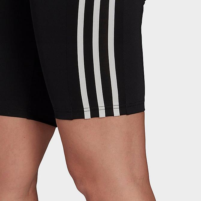 On Model 5 view of Women's adidas Designed 2 Move High-Rise Sport Short Training Tights in Black/White Click to zoom