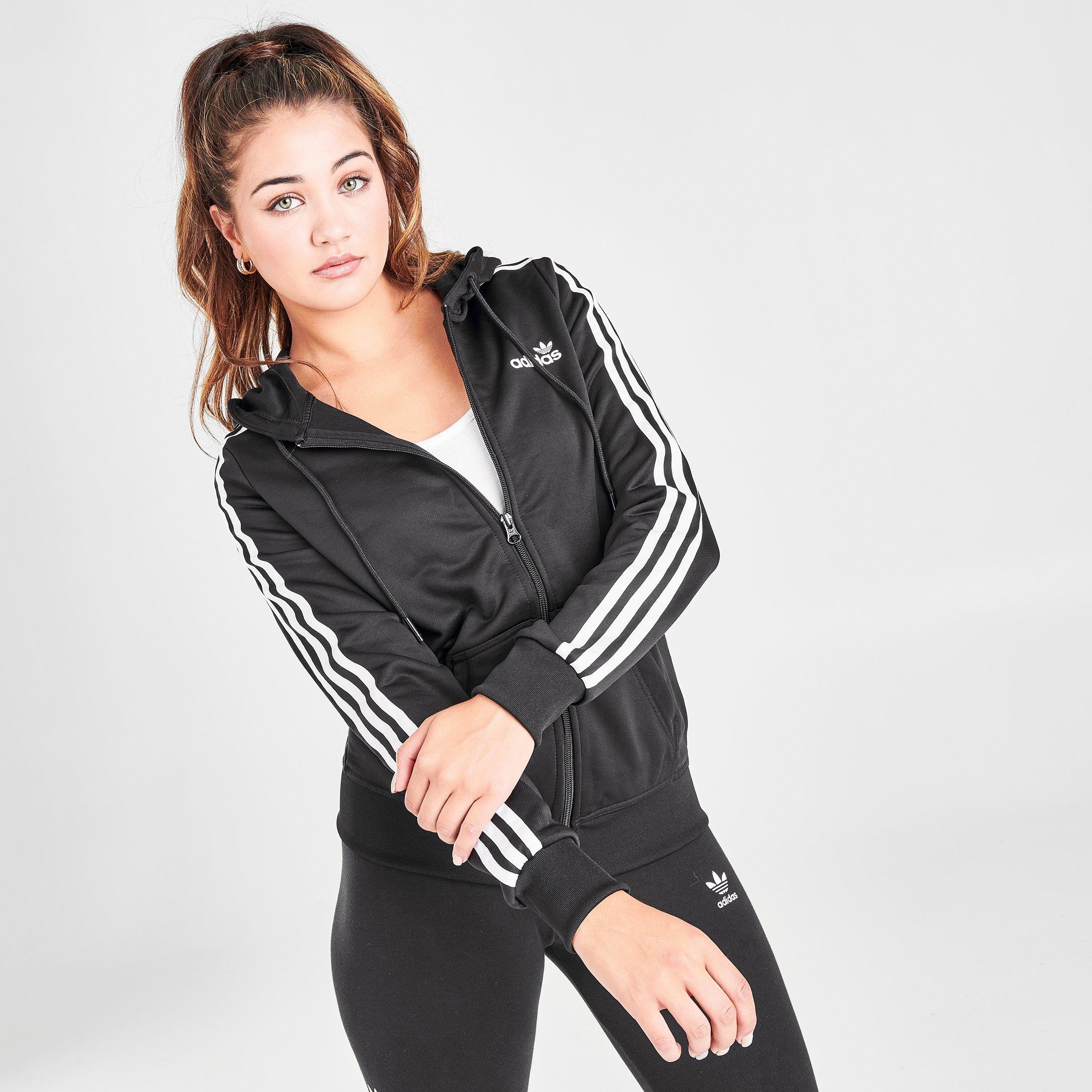 adidas 3 stripe zip hoodie