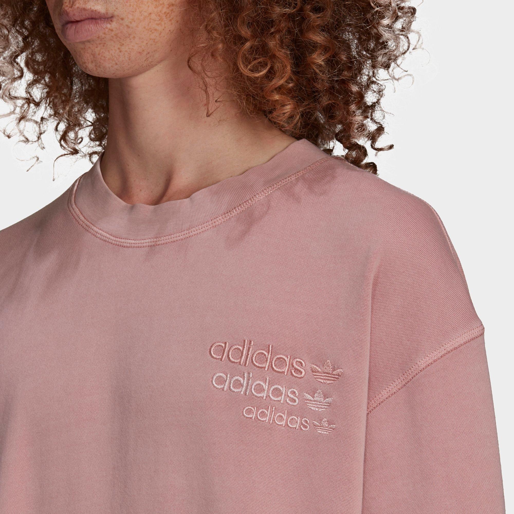 adidas pink crew neck