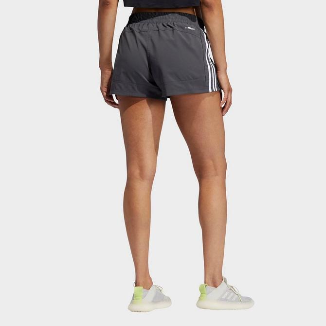 adidas Pacer 3-Stripes Woven Shorts - Grey, Women's Training