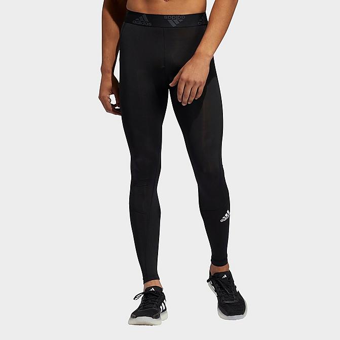 Front view of Men's adidas Techfit Long Tights in Black Click to zoom