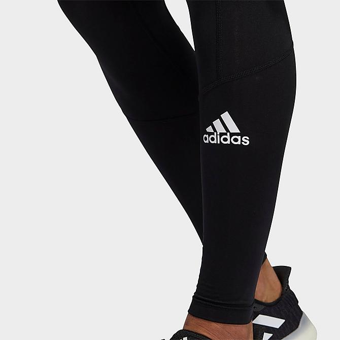 Back Right view of Men's adidas Techfit Long Tights in Black Click to zoom