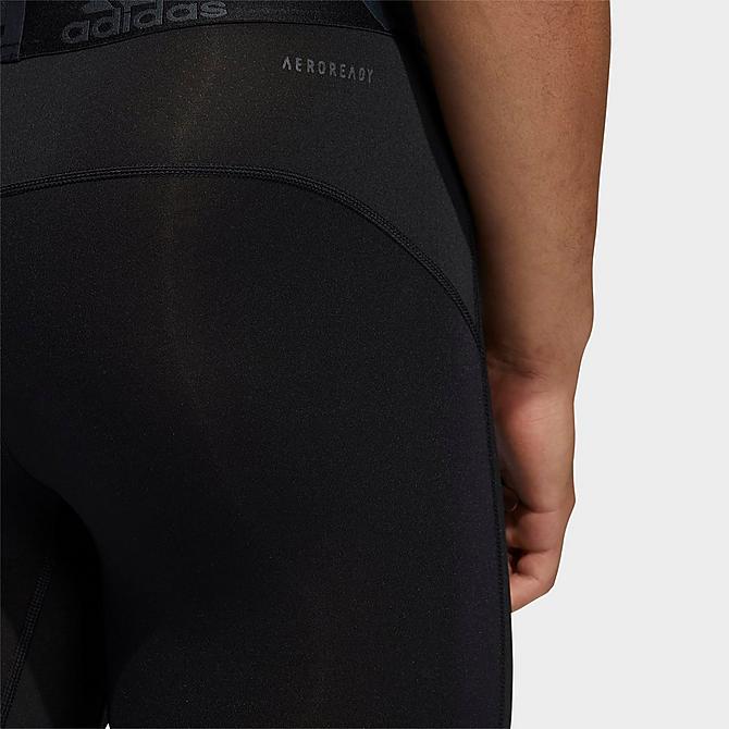 On Model 5 view of Men's adidas Techfit Long Tights in Black Click to zoom