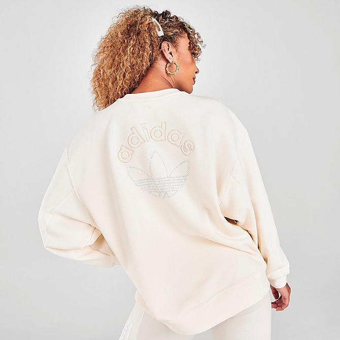 Back Right view of Women's adidas Originals No-Dye Crewneck Sweatshirt in Non Dyed Click to zoom