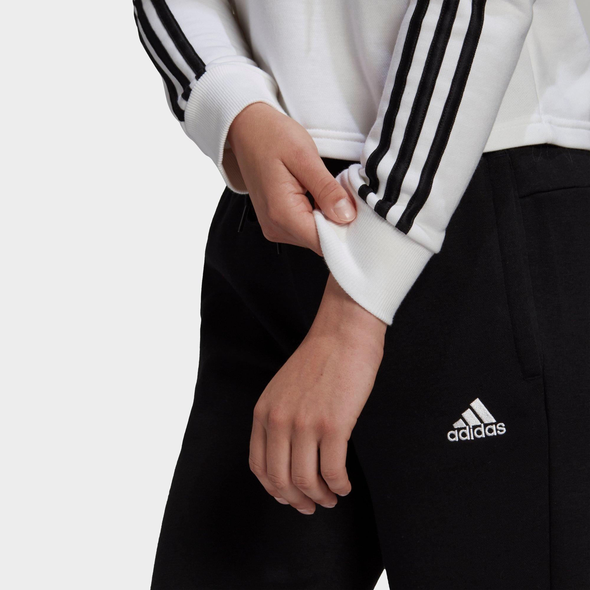 adidas 3 stripe cropped hoodie